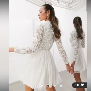 Mini sequin bridal wedding dress